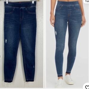 SPANX Blue Denim Jeggings with Contrast Stitching